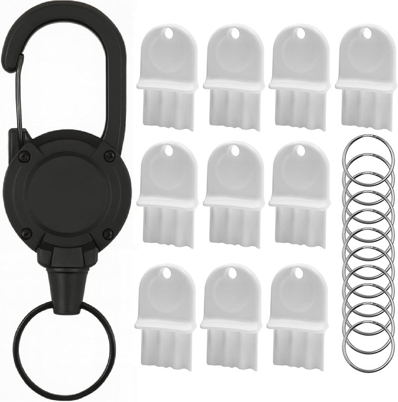 LVAP Waffle x 10pcs + Retractable Key Chain - Heavy Duty - Universal Hard Plastic Waffle Toilet Paper Dispenser Key Replacement for Janitors Maintenance Professionals - Image 1